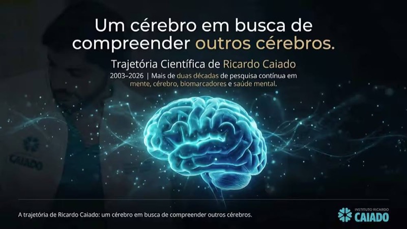 Capa do vídeo: um cérebro em busca de compreender outros cérebros, trajetória científica de Ricardo Caiado